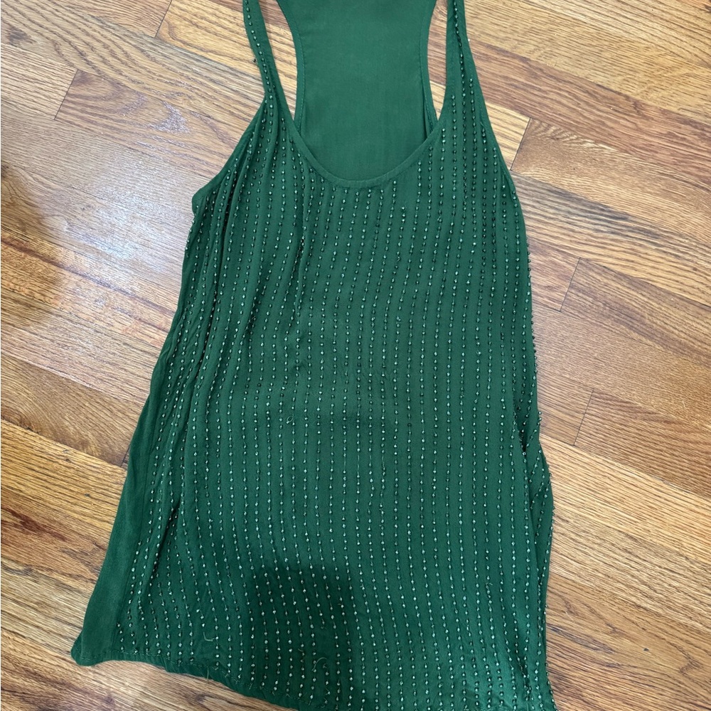 Green Studded Racerback Tank Top